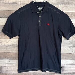 Tommy Bahama EmFielder Island Zone Polo Shirt Mens Medium Navy Preppy Classic